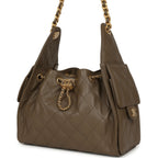 Small 25 Hobo Bag Dark Khaki Caviar Antique Gold Hardware