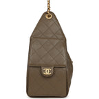 Small 25 Hobo Bag Dark Khaki Caviar Antique Gold Hardware
