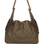 Small 25 Hobo Bag Dark Khaki Caviar Antique Gold Hardware