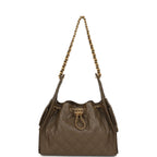 Small 25 Hobo Bag Dark Khaki Caviar Antique Gold Hardware