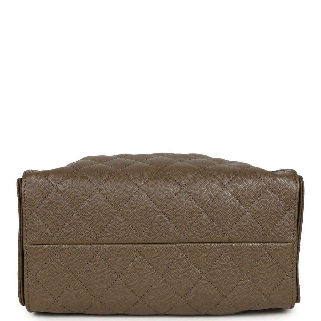 Small 25 Hobo Bag Dark Khaki Caviar Antique Gold Hardware