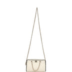 Mini Timeless Classic Barrel Bag with Chain White and Black Lambskin Light Gold Hardware