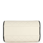 Mini Timeless Classic Barrel Bag with Chain White and Black Lambskin Light Gold Hardware