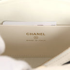 Mini Timeless Classic Barrel Bag with Chain White and Black Lambskin Light Gold Hardware