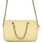 Mini Timeless Classic Barrel Bag with Chain Yellow Shiny Caviar Light Gold Hardware