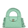 Small Fringe Kelly Green Lambskin Gold Hardware