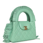 Small Fringe Kelly Green Lambskin Gold Hardware