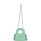 Small Fringe Kelly Green Lambskin Gold Hardware
