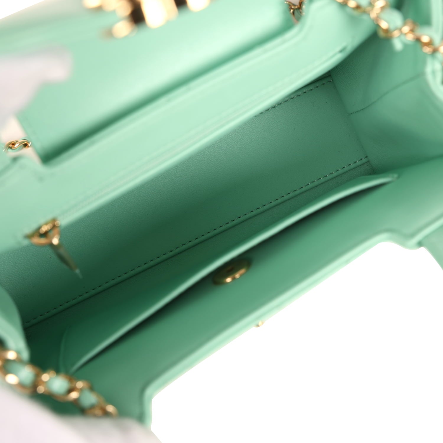 Small Fringe Kelly Green Lambskin Gold Hardware
