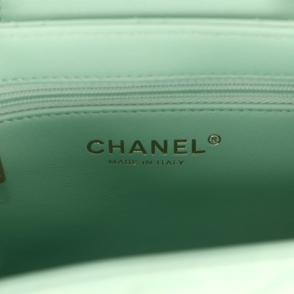 Small Fringe Kelly Green Lambskin Gold Hardware