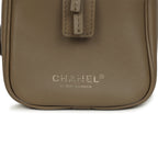 Large "Perfect Bowling" Bag Dark Khaki Calfskin Gold Hardware