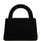 Small Kelly Shopper Black Velvet Brushed Gold Hardware
