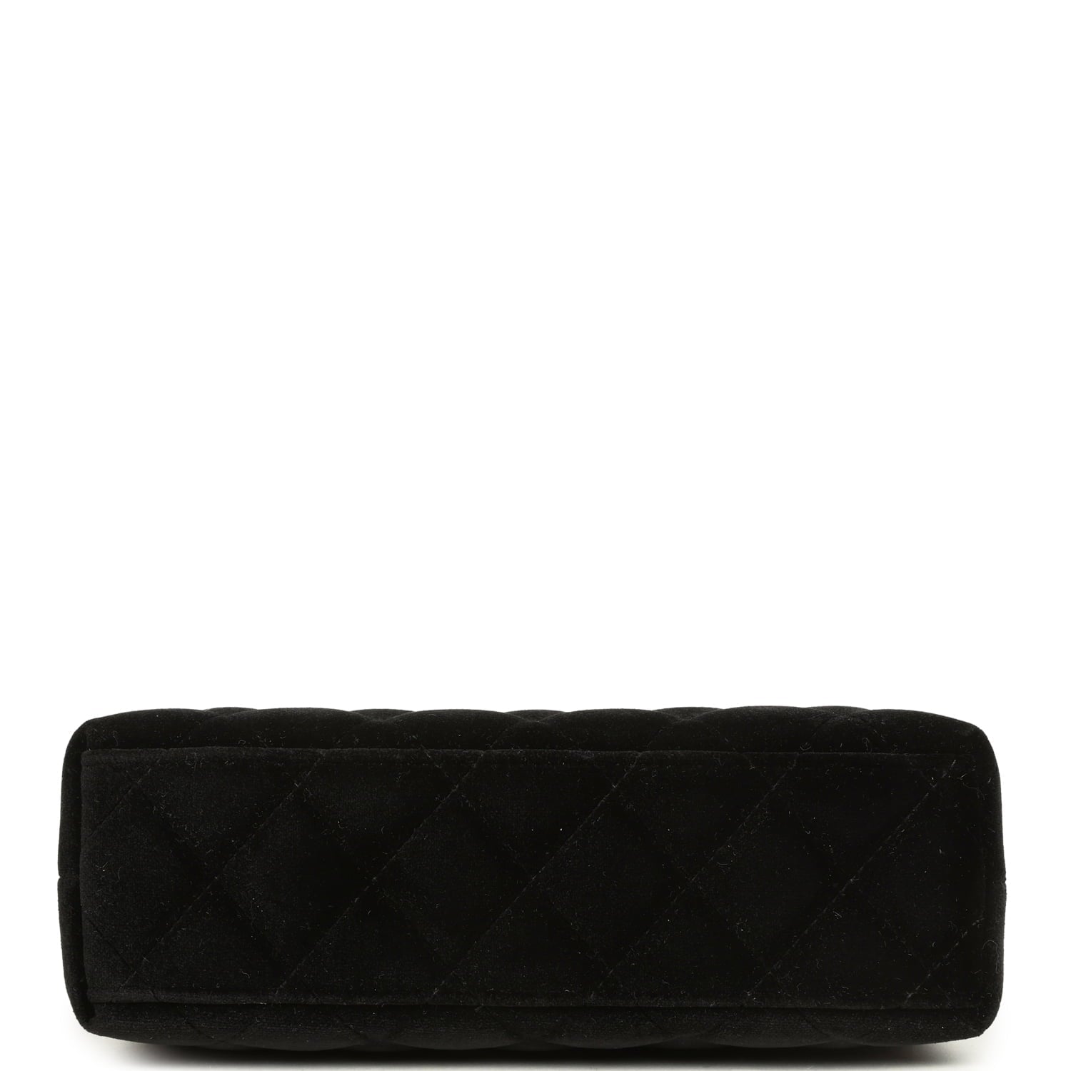 Small Kelly Shopper Black Velvet Brushed Gold Hardware