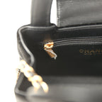 Small Kelly Shopper Black Velvet Brushed Gold Hardware