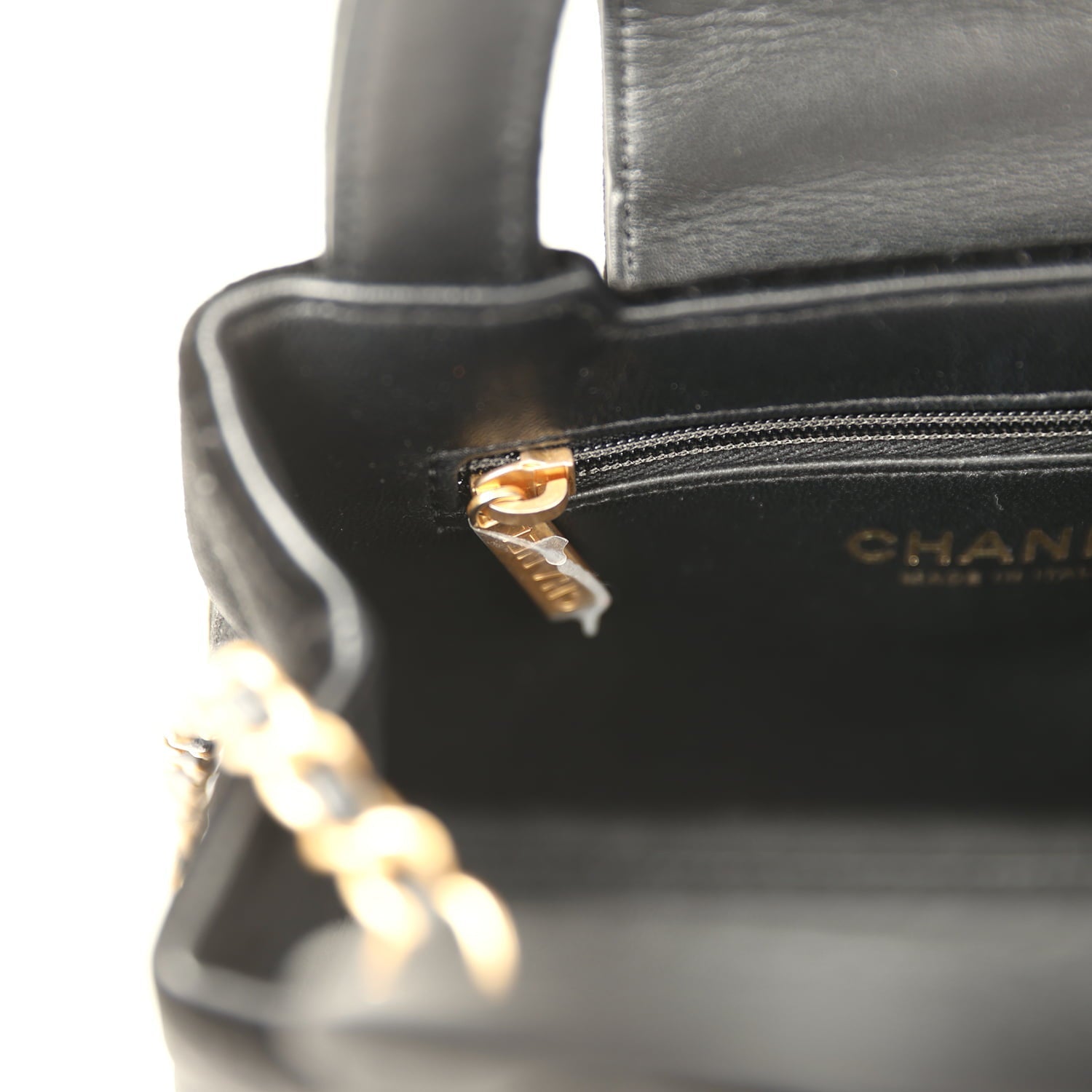 Small Kelly Shopper Black Velvet Brushed Gold Hardware