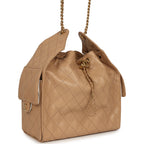 Medium 25 Hobo Bag Beige Caviar Antique Gold Hardware