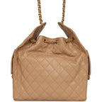 Medium 25 Hobo Bag Beige Caviar Antique Gold Hardware