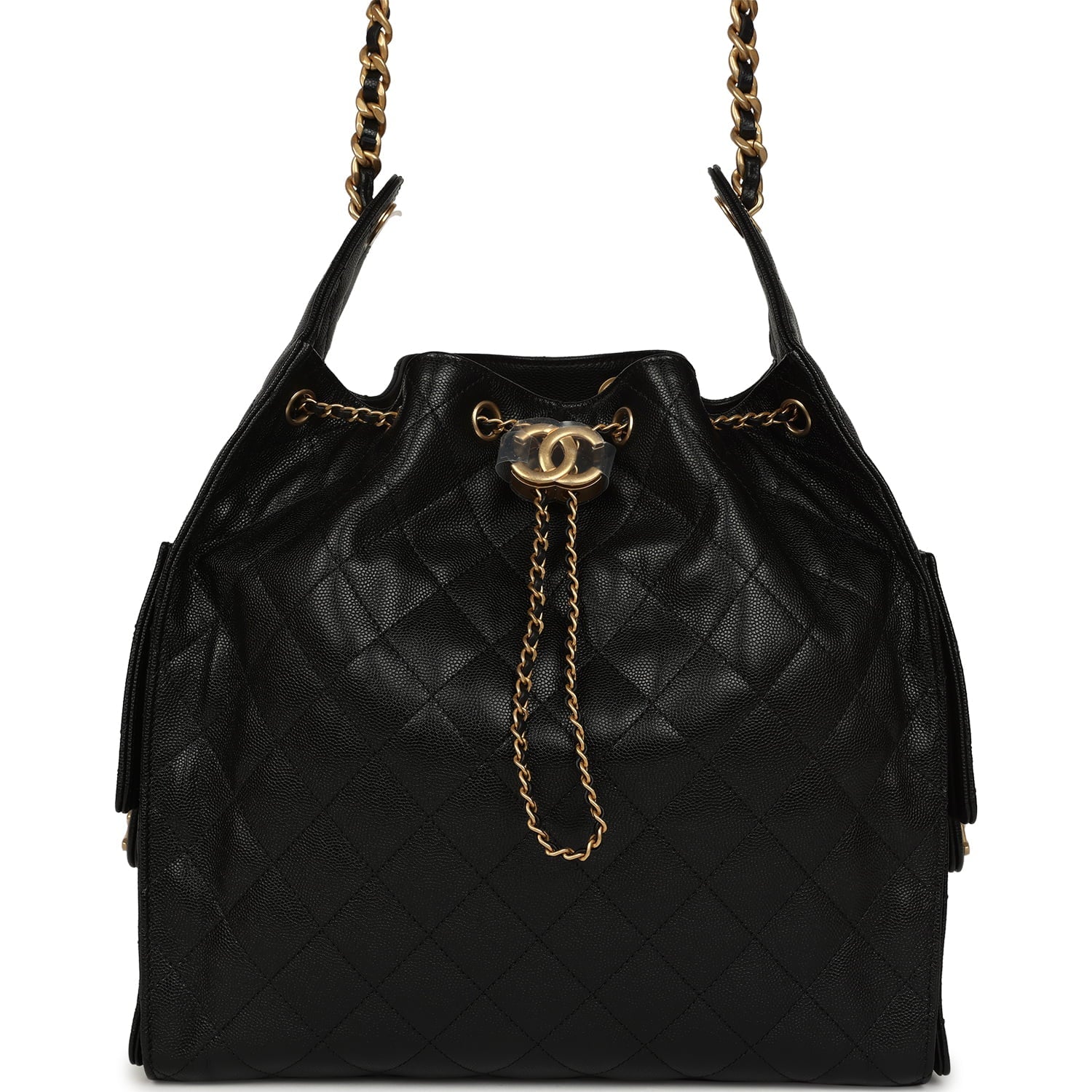 Medium 25 Hobo Bag Black Caviar Antique Gold Hardware