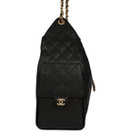 Medium 25 Hobo Bag Black Caviar Antique Gold Hardware