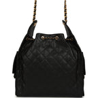 Medium 25 Hobo Bag Black Caviar Antique Gold Hardware