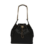 Medium 25 Hobo Bag Black Caviar Antique Gold Hardware