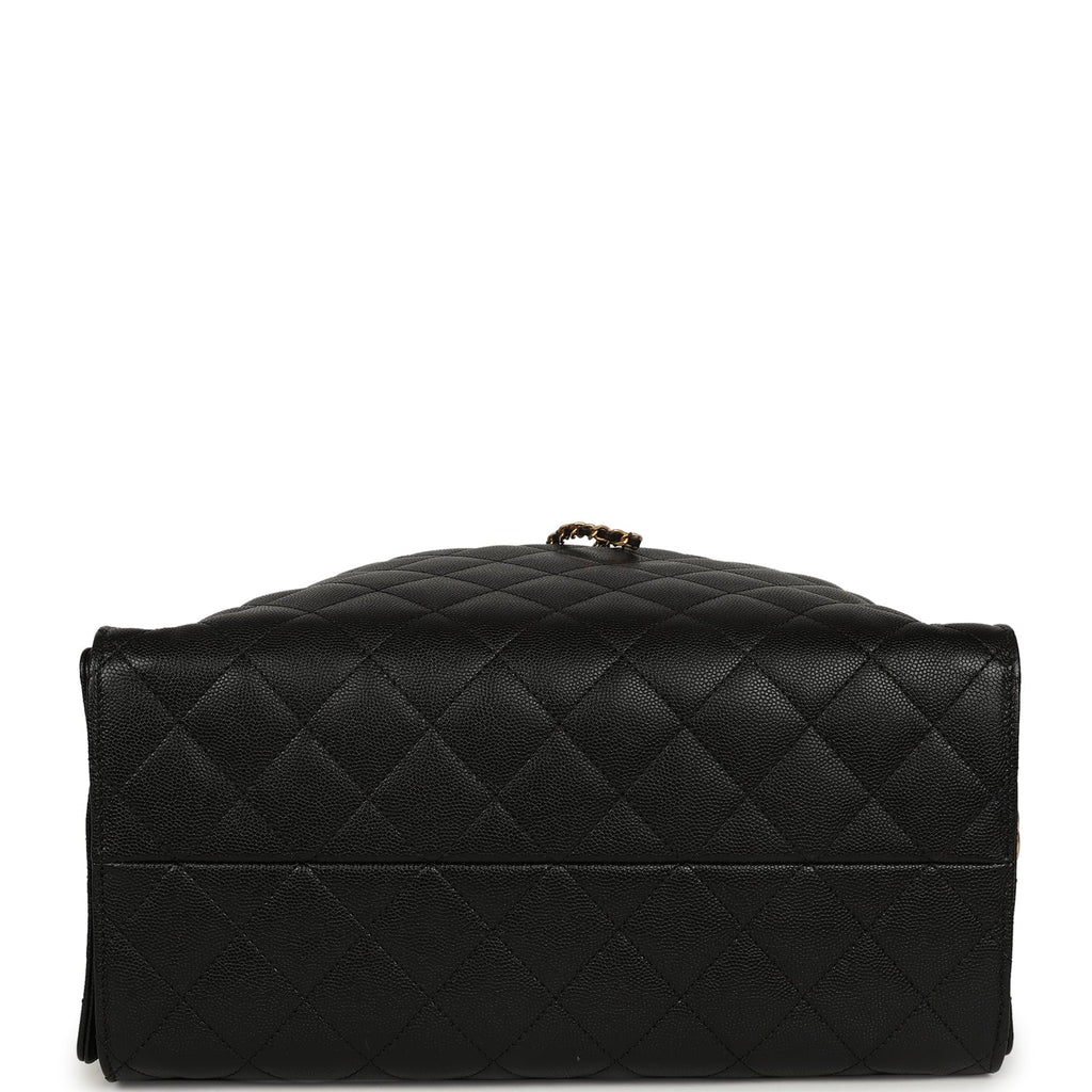 Medium 25 Hobo Bag Black Caviar Antique Gold Hardware