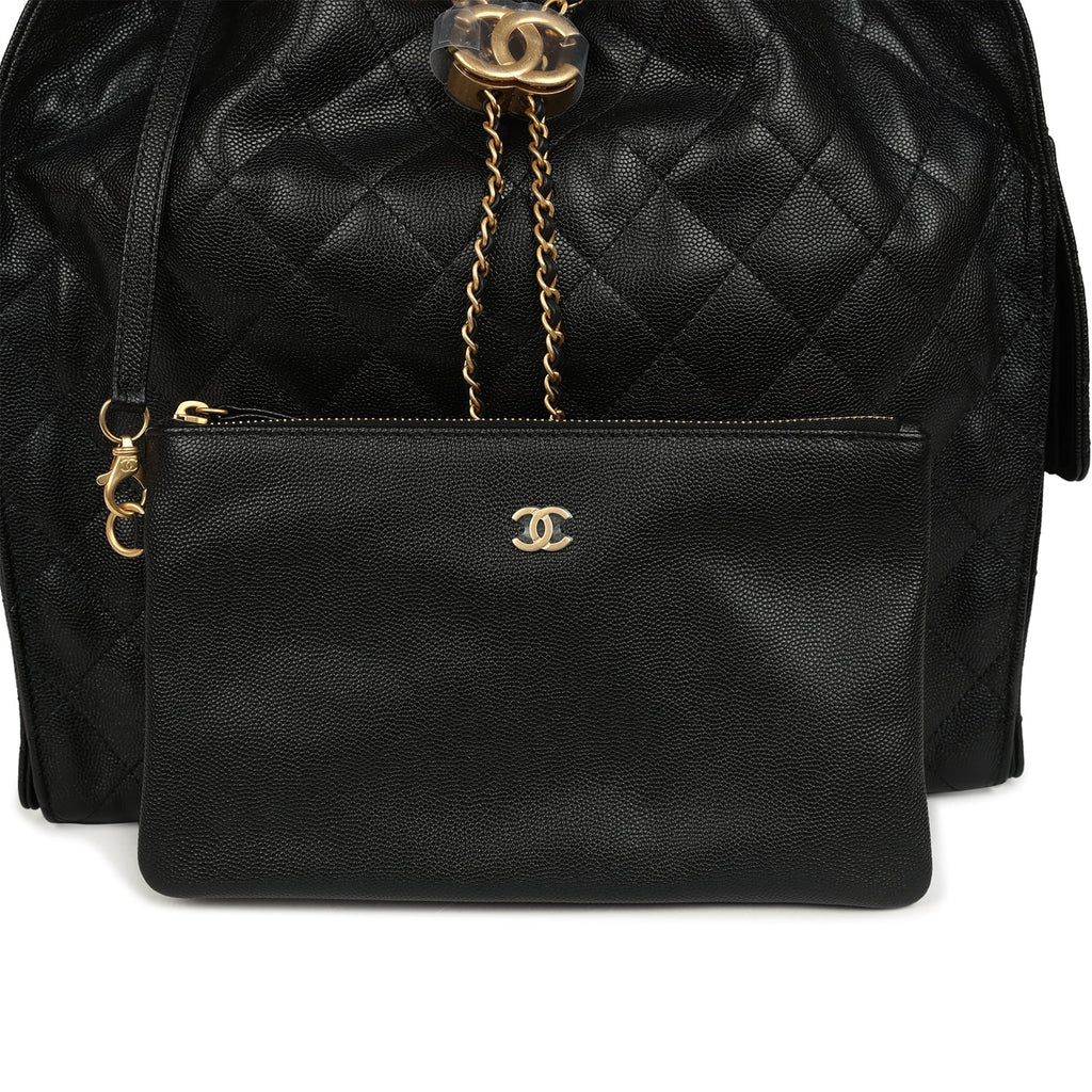 Medium 25 Hobo Bag Black Caviar Antique Gold Hardware