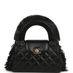Small Fringe Kelly Black Lambskin Gold Hardware