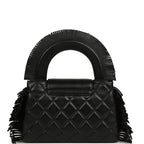 Small Fringe Kelly Black Lambskin Gold Hardware