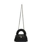 Small Fringe Kelly Black Lambskin Gold Hardware