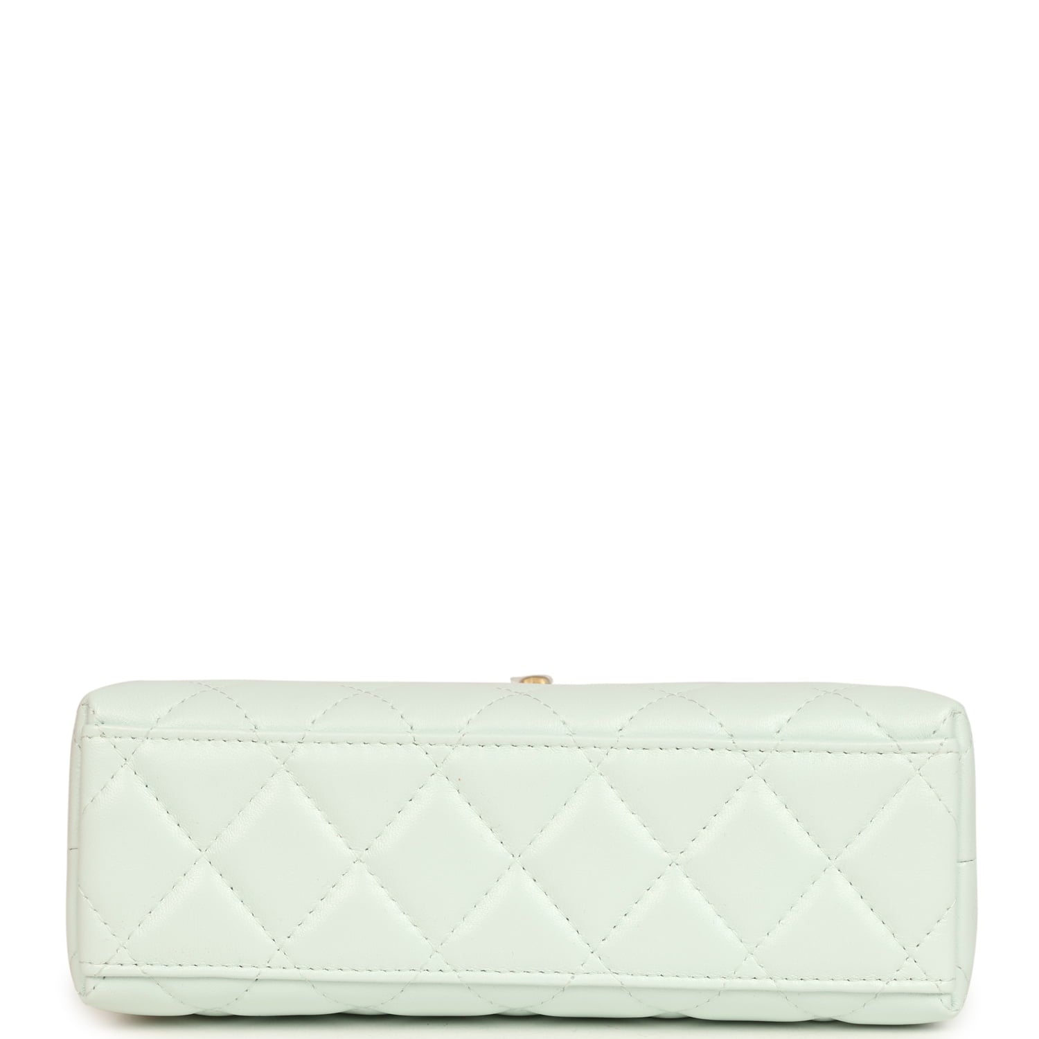 Small Kelly Shopper Mint Shiny Lambskin Brushed Gold Hardware