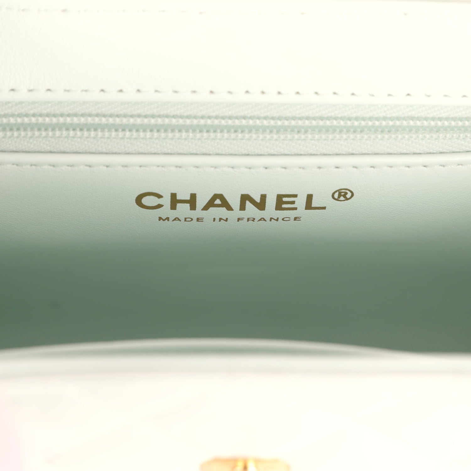 Small Kelly Shopper Mint Shiny Lambskin Brushed Gold Hardware
