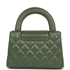 Small Kelly Shopper Khaki Shiny Aged Calfskin Brushed Gold Hardware