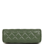 Small Kelly Shopper Khaki Shiny Aged Calfskin Brushed Gold Hardware