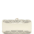 Mini 25 Hobo Bag White Perforated Calfskin Antique Gold Hardware