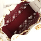 Mini 25 Hobo Bag White Perforated Calfskin Antique Gold Hardware