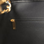 Large Coco Base Hobo Bag Brown Suede and Black Shiny Lambskin Brushed Gold Hardware