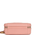 Medium CC Filigree Vanity Case Pink Caviar Brushed Gold Hardware