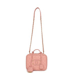 Medium CC Filigree Vanity Case Pink Caviar Brushed Gold Hardware