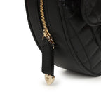 CC In Love Large Heart Bag with Chain Black Lambskin Light Gold Hardware