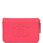 CC Zipped Wallet Fuchsia Shiny Caviar Light Gold Hardware