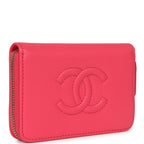 CC Zipped Wallet Fuchsia Shiny Caviar Light Gold Hardware