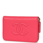 CC Zipped Wallet Fuchsia Shiny Caviar Light Gold Hardware