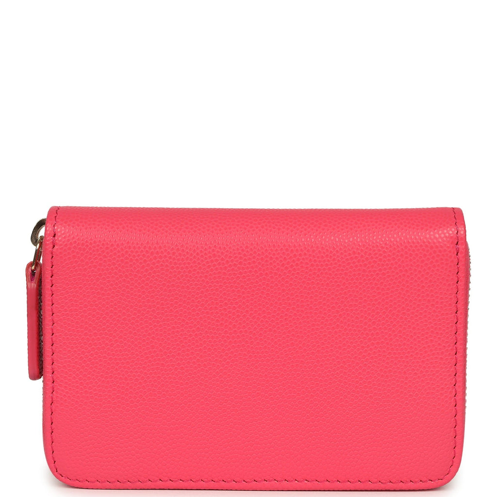 CC Zipped Wallet Fuchsia Shiny Caviar Light Gold Hardware