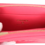 CC Zipped Wallet Fuchsia Shiny Caviar Light Gold Hardware