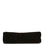Maxi "Souplissimo" Large Flap Bag Black Suede Gold Hardware
