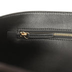 Maxi "Souplissimo" Large Flap Bag Black Suede Gold Hardware