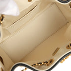 Mini 25 Hobo Bag Ecru Canvas and Black Calfskin Gold Hardware
