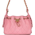 Mini 25 Hobo Bag Pink Caviar Antique Gold Hardware