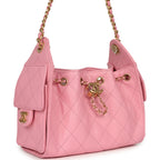 Mini 25 Hobo Bag Pink Caviar Antique Gold Hardware